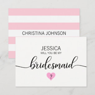 Modern Blush PINK Herz Werden Sie meine Bridesmaid Einladung