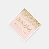 Modern Blush Pink Imitats Gold Glitzer Brautparty Serviette (Ecke)