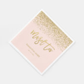 Modern Blush Pink Imitats Gold Glitzer Mazel Tov Serviette (Ecke)