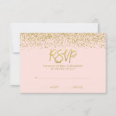 Modern Blush Pink Imitats Gold Glitzer UAWG RSVP Karte (Vorderseite)