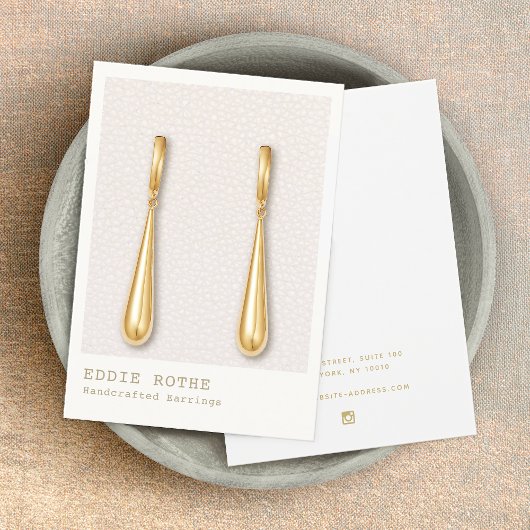 Modern Blush Pink Leather Earring Display Holder Visitenkarte