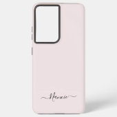Modern Blush Pink mit Script-Individuelle Name Samsung Galaxy Hülle (Rückseite)