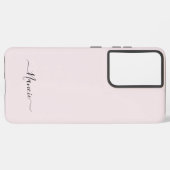 Modern Blush Pink mit Script-Individuelle Name Samsung Galaxy Hülle (Linke Seite)