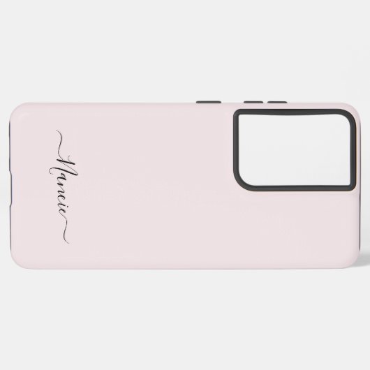 Modern Blush Pink mit Script-Individuelle Name Samsung Galaxy Hülle (Linke Seite)