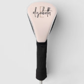 Modern Blush Pink Monogram Golf Headcover (Vorderseite)