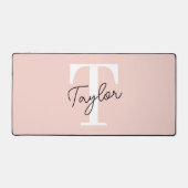 Modern Blush Pink Monogram Name Feminine Script Schreibtischunterlage (Vorderseite)