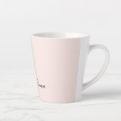 Modern Blush Pink Monogram Name Typografy Milchtasse (Rechts)
