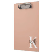 Modern Blush Pink Monogram Script Klemmbrett (Links)
