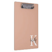 Modern Blush Pink Monogram Script Klemmbrett (Rechts)