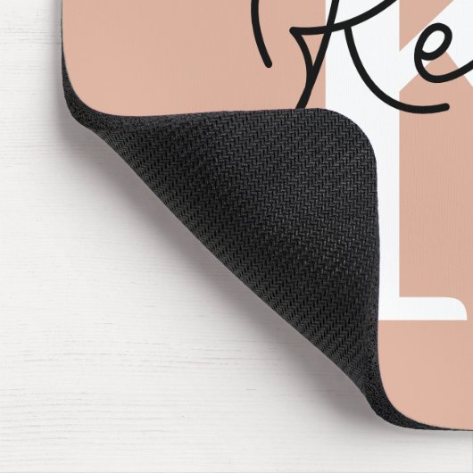 Modern Blush Pink Monogram Script Mousepad (Ecke)