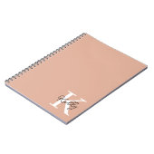 Modern Blush Pink Monogram Script Notizblock (Linke Seite)