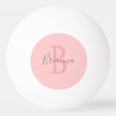 Modern Blush Pink Monogram Script Personalisiert Tischtennisball (Rückseite)