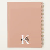 Modern Blush Pink Monogram Script Planer (Rückseite)