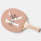 Modern Blush Pink Monogram Script Tischtennis Schläger (Seitenansicht)