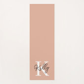 Modern Blush Pink Monogram Script Yogamatte (Vorderseite)