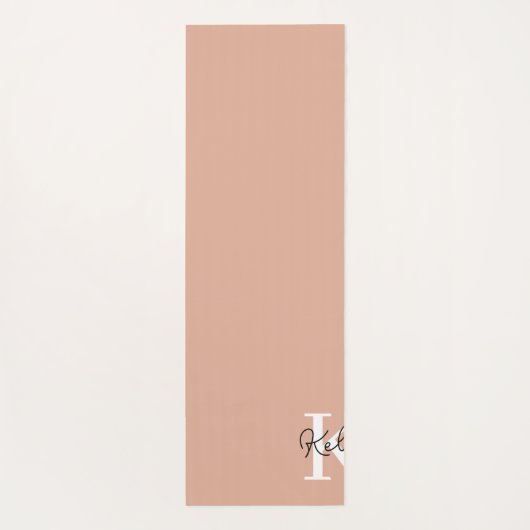Modern Blush Pink Monogram Script Yogamatte (Rückseite)