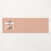 Modern Blush Pink Monogram Script Yogamatte (Vorderseite (Horizontal))