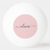 Modern Blush Pink Monogram Tischtennisball (Vorderseite)