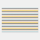 Modern Blush Pink Mustard Gelb Geometrie Muster Geschenkpapier Set (Vorderseite 2)