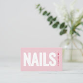 Modern Blush Pink Nail Salon QR Code Visitenkarte (Stehend Vorderseite)