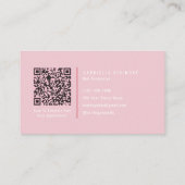 Modern Blush Pink Nail Salon QR Code Visitenkarte (Rückseite)