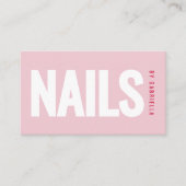 Modern Blush Pink Nail Salon QR Code Visitenkarte (Vorderseite)