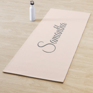 Modern Blush Pink Name Yoga Mat Yogamatte