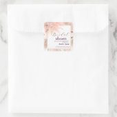 Modern blush pink pampas grass bridal brunch quadratischer aufkleber (Tasche)