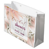 Modern blush pink pampas grass bridal bunch große geschenktüte (Vorderseite Schrägansicht)