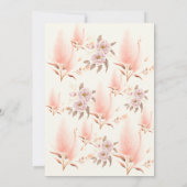 Modern blush pink pampas grass bridal shower einladung (Rückseite)