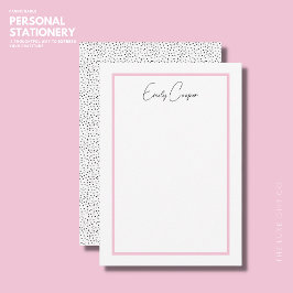 Modern Blush Pink Polka Dot Flat Danke Karte