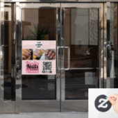 Modern Blush Pink QR-Code-Logo Foto Nagelstudio Fensteraufkleber (Büro Tür)