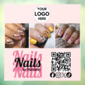 Modern Blush Pink QR-Code-Logo Foto Nagelstudio Fensteraufkleber (Blatt 3)