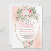 Modern Blush Pink Rose Gold Bridal Shower Card Einladung (Vorderseite)