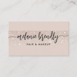 Modern Blush Pink Rose Gold Glitzer Business Card Visitenkarte