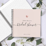 Modern Blush Pink Rose Gold Script Brautparty Notizblock<br><div class="desc">Dieses moderne Kalligraphie-Rose-Gold-Herz-Gästebuch ist perfekt für ein einfaches und doch schönes Brautparty. Das neutrale Design zeigt Ihren Namen und das Datum der Feier in minimalistischer Typografie neben einem romantischen und skurrilen Drehbuch. Dies ist die rot-rosa Version,  aber Sie können die Hintergrundfarbe unter "Weiter anpassen" ändern.</div>