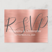 Modern Blush Pink - Rose Gold UAWG Response Einladungspostkarte (Vorderseite)