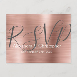 Modern Blush Pink - Rose Gold UAWG Response Einladungspostkarte