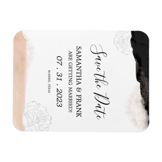 Modern Blush Pink Save the Date Magnet (Horizontal)
