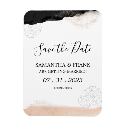 Modern Blush Pink Save the Date Magnet (Vertikal)