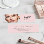 Modern Blush Pink Script Font Makeup Artist Photo Mini Visitenkarte