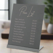 Modern Blush Pink Script Grau Manicurist Nail Well Sockelschild