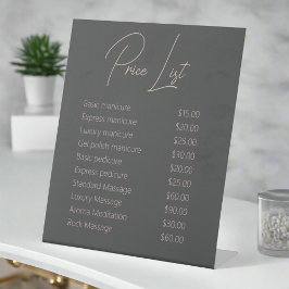 Modern Blush Pink Script Grau Manicurist Nail Well Sockelschild