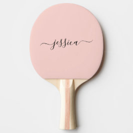 Modern blush pink skriptname tischtennis schläger