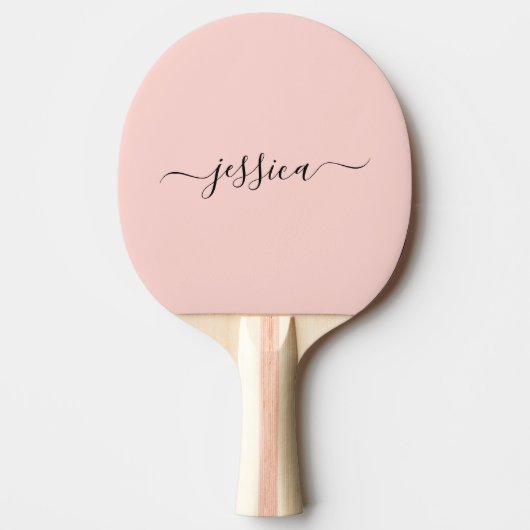 Modern blush pink skriptname tischtennis schläger (Vorderseite)