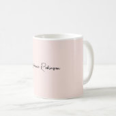 Modern Blush Pink Stilvolle Monogram Name Script Kaffeetasse (VorderseiteRechts)
