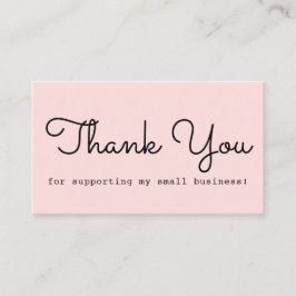 Modern Blush Pink Vielen Dank Visitenkarte