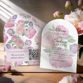 Modern Blush Pink Watercolor Floral Wedding  Einladung