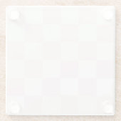 Modern Blush Pink White Checkered Glasuntersetzer (Rückseite)