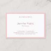Modern Blush Pink White Elegant Handwriting Script Visitenkarte (Rückseite)